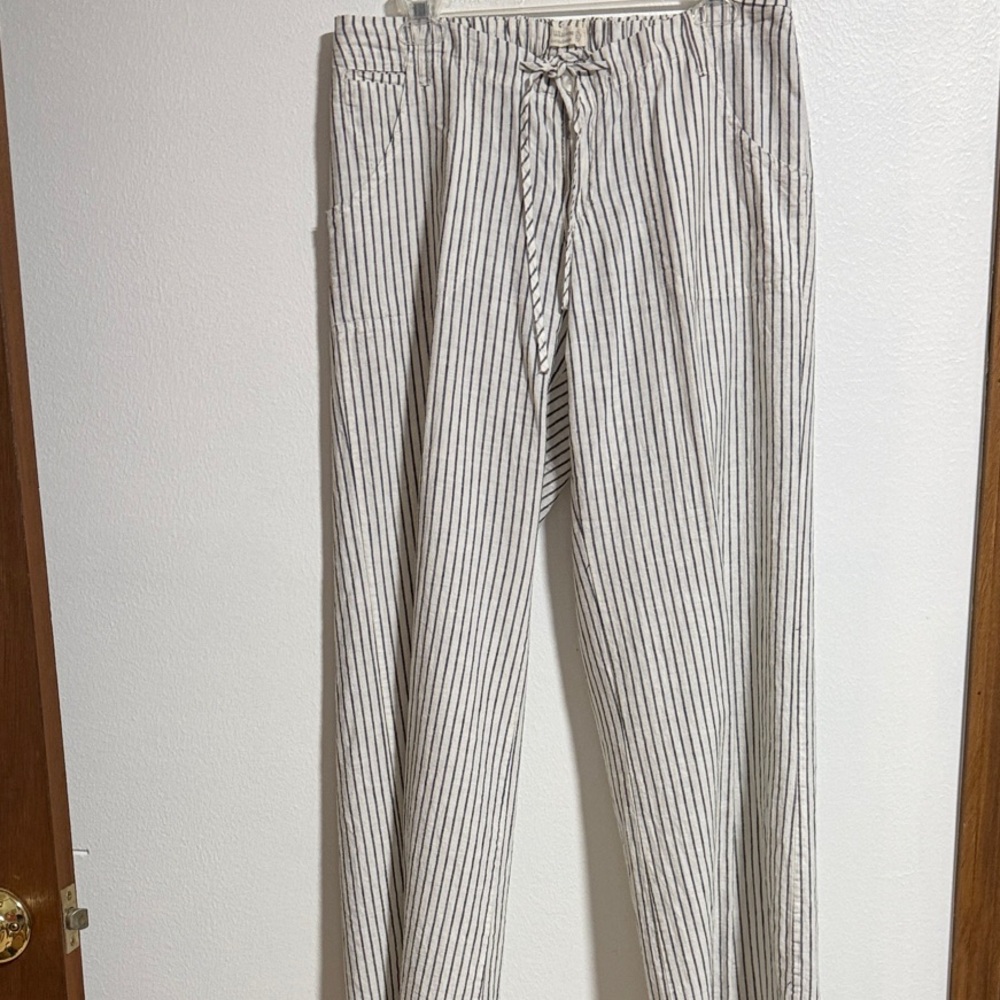 Just Living Black and White Striped Wide Leg Pants